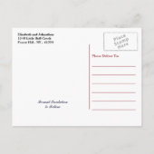 Amerikanische Flaggenhochzeit speichert das Datum Ankündigungspostkarte (Rückseite)