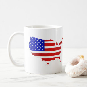 Amerikanische Flaggenkarte der Vereinigten Staaten Kaffeetasse