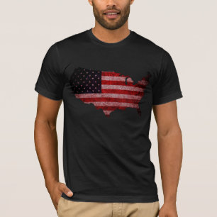 Amerikanische Flaggenkarte T-Shirt