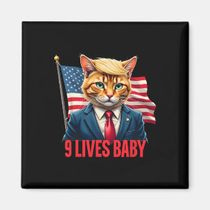 Amerikanische Flaggenkatze in Suite Donald Trump N Magnet