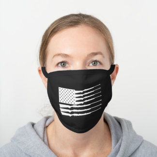 Amerikanische Flaggenkette II Schwarze Baumwoll Mund-Nasen-Maske