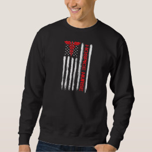 Amerikanische Flaggenklinik Krankenpflege am Ende Sweatshirt