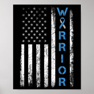 Amerikanische Flaggenkrieger - Typ 1 Diabetes Awar Poster