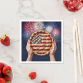 Amerikanische Flaggenkruste auf einem Kirschkuchen Serviette (Beispiel)