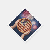 Amerikanische Flaggenkruste auf einem Kirschkuchen Serviette (Ecke)