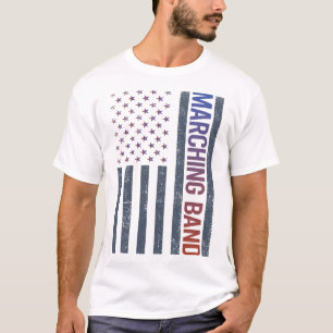 Amerikanische Flaggenmarschierband T-Shirt