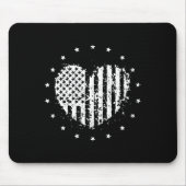 Amerikanische Flaggenmitte 4. Juli Mousepad (Vorne)