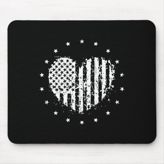 Amerikanische Flaggenmitte 4. Juli Mousepad (Vorne)