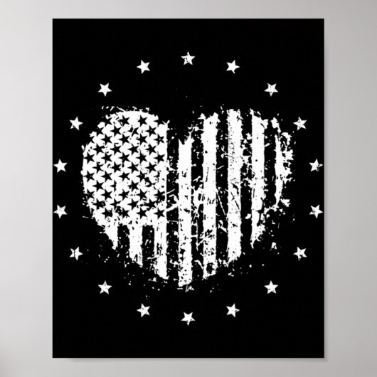 Amerikanische Flaggenmitte 4. Juli Poster (Vorne)