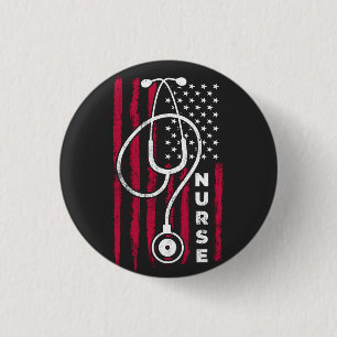 Amerikanische Flaggennurse, Krankenschwester Button