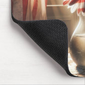 Amerikanische Flaggensicke in Glasvase Mousepad (Ecke)