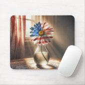 Amerikanische Flaggensicke in Glasvase Mousepad (Mit Mouse)