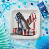 Amerikanische Flaggenspitzen Pappteller (Party)