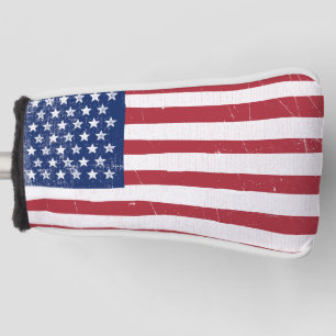 Amerikanische Flaggenstall-Malerei Vintages rustik Golf Headcover