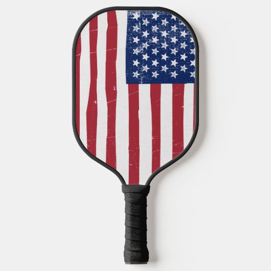 Amerikanische Flaggenstall-Malerei Vintages rustik Pickleball Schläger (Vorderseite)