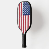 Amerikanische Flaggenstall-Malerei Vintages rustik Pickleball Schläger (Links)