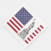 Amerikanische Flaggenstatue zum Freiheitsbuch Napk Serviette (Ecke)
