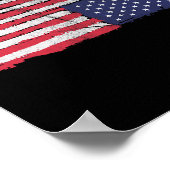 Amerikanische Flaggenstörung Auf dem Kopf Ungeeint Poster (Ecke)