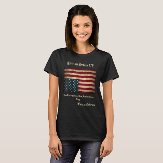 Amerikanische Flaggenstörung von Thomas Jefferso T-Shirt (Vorne ganz)