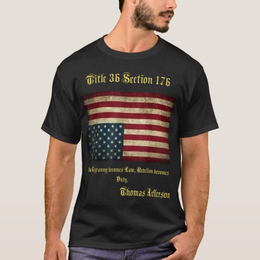 Amerikanische Flaggenstörung von Thomas Jefferso T-Shirt (Vorderseite)