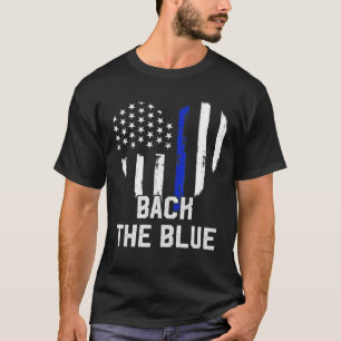 Amerikanische Flaggenstrafverfolgung für das blaue T-Shirt