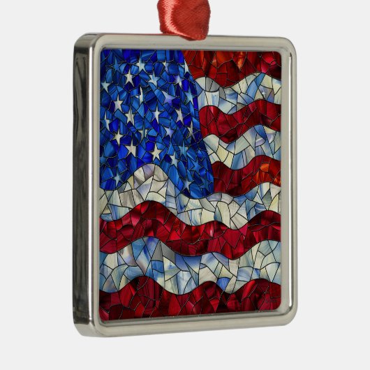 Amerikanische Flaggenverkleidung Ornament Aus Metall (Rechts)