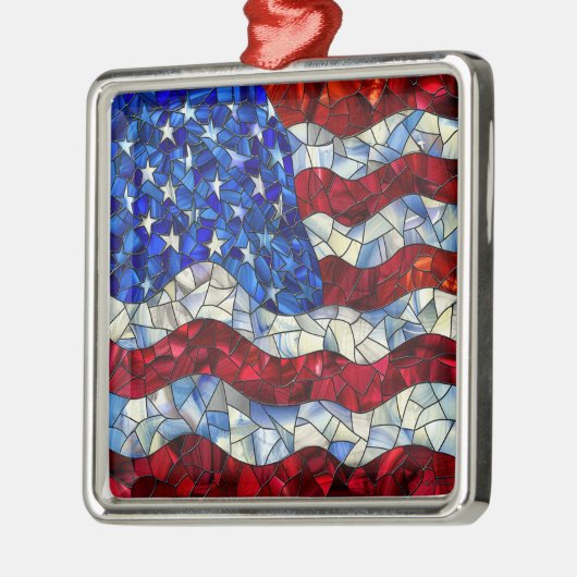 Amerikanische Flaggenverkleidung Ornament Aus Metall (Links)