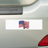 Amerikanische Flaggenwinde und geruchtes Kreuz Autoaufkleber (Auf Auto)
