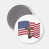 Amerikanische Flaggenwinde und geruchtes Kreuz Magnet (Vorderseite/Rückseite)