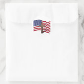 Amerikanische Flaggenwinde und geruchtes Kreuz Runder Aufkleber (Tasche)