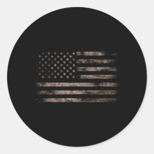 Amerikanische Flaggenwüste Camouflage erschüttert  Runder Aufkleber
