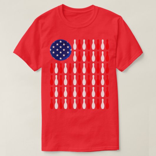 Amerikanische FlaggePatriotic Bowler Bowling T-Shirt (Design vorne)