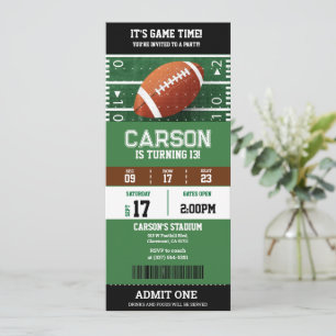 Amerikanische Football-Geburtstagsfeier-Ticket-Ein Einladung