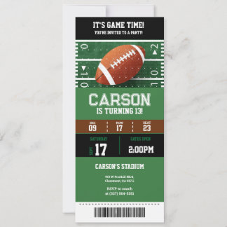 Amerikanische Football-Geburtstagsfeier-Ticket-Ein Einladung