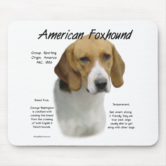 Amerikanische Foxhound-Geschichte, alles rund um F Mousepad (Vorne)