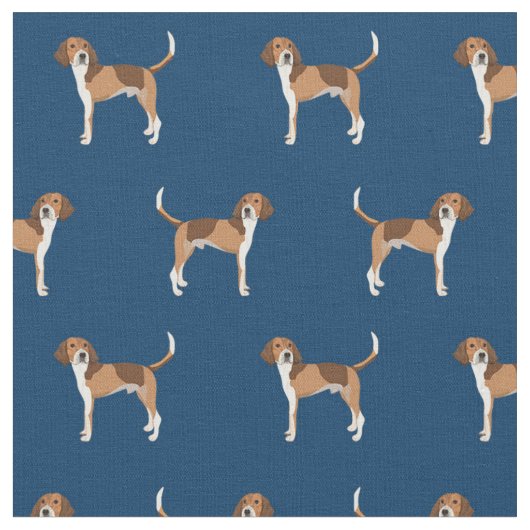Amerikanische Foxhound-Hundeschifffahrt Stoff (Nahaufnahme)