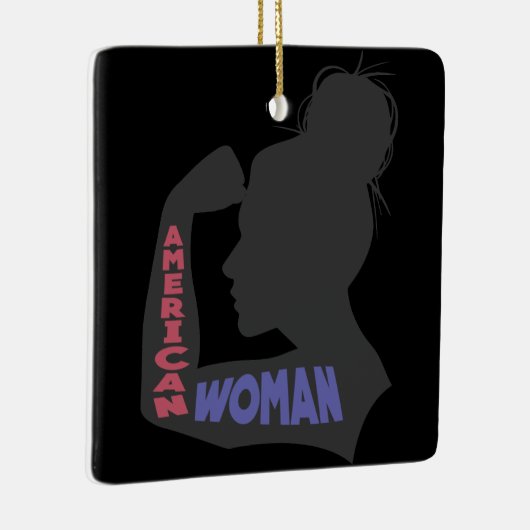 Amerikanische Frau dunkelgrau Keramikornament (Rechts)