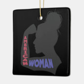 Amerikanische Frau dunkelgrau Keramikornament (Links)