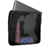 Amerikanische Frau dunkelgrau Laptopschutzhülle (Vorne Rechts)