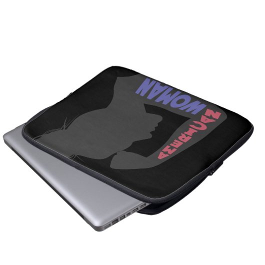 Amerikanische Frau dunkelgrau Laptopschutzhülle (Vorne Knopf)