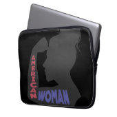 Amerikanische Frau dunkelgrau Laptopschutzhülle (Vorderseite Links)