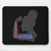Amerikanische Frau dunkelgrau Mousepad (Vorne)
