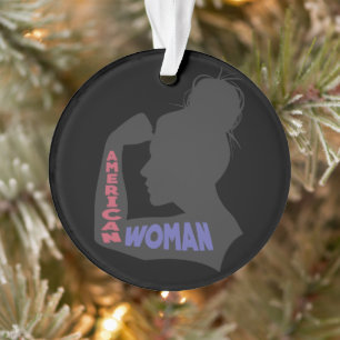 Amerikanische Frau dunkelgrau Ornament