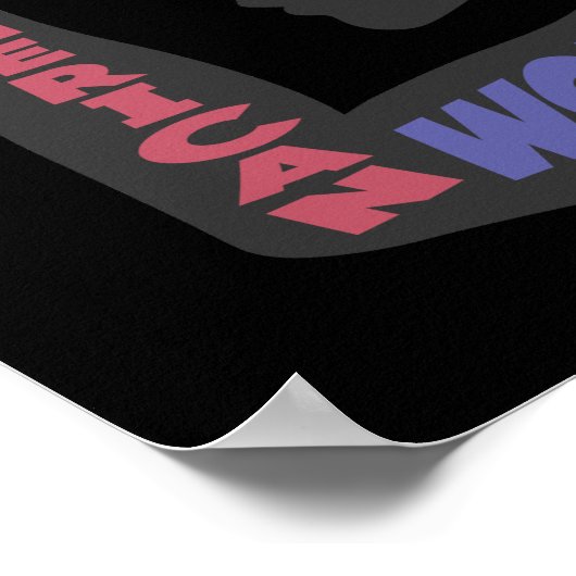 Amerikanische Frau dunkelgrau Poster (Ecke)