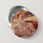 Amerikanische Frau mit Perlenschmuck und rosa Klei Button (Vorne & Hinten)