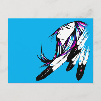 Amerikanische Frau nach Karte