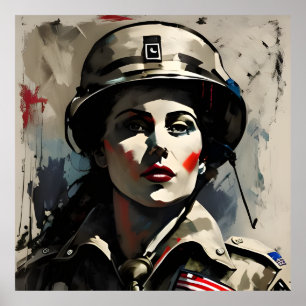 AMERIKANISCHE FRAU SOLDIER POSTER