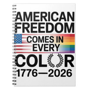 Amerikanische Freiheit kommt in jeder Farbe LGBTQ Notizblock