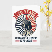 Amerikanische Freiheitsstatue Mut Ehre Feier Karte (Gelbe Blume)