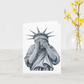 Amerikanische Freiheitsstatue schreien Funny Meme Karte (Gelbe Blume)